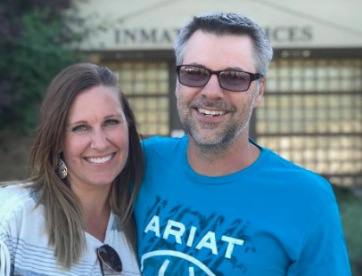 Josh Horner with his wife after being released from jail.