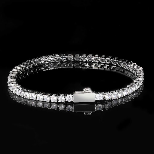 Title 31, Hip Hop Spring Buckle Single Row Tennis Chain B...