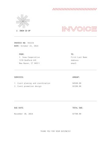 Snow Cooperative - Simple Invoice template