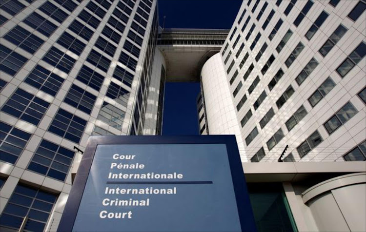 The entrance of the International Criminal Court (ICC) is seen in The Hague, Netherlands.