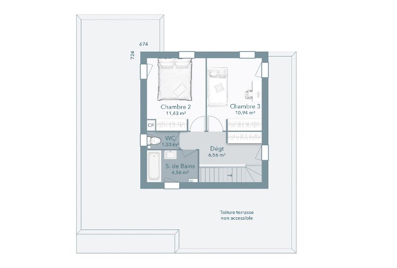  Vente Terrain + Maison - Terrain : 820m² - Maison : 120m² à Montastruc-la-Conseillère (31380) 