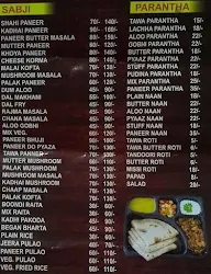 Subhash Dhaba menu 1