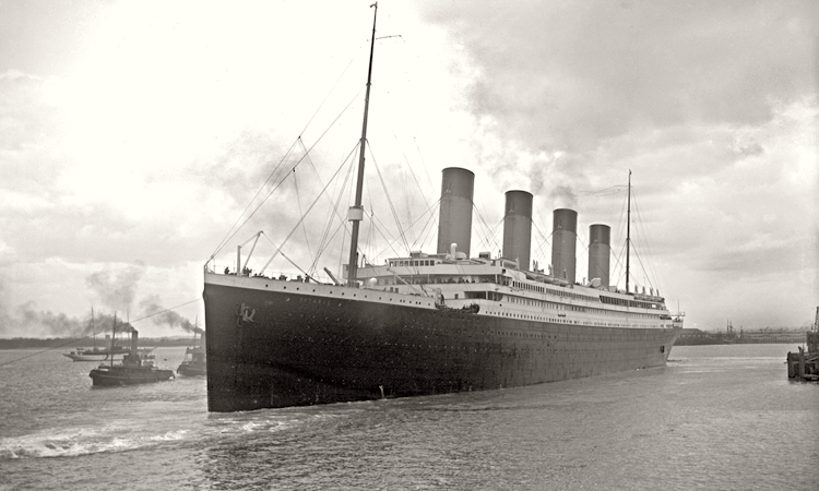 The Titanic leaves Southampton in 1912.
