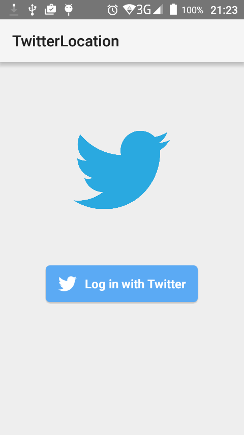 Android application Twitter Authentication screenshort