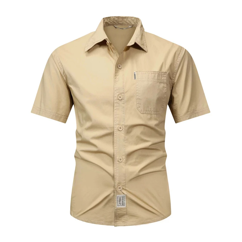 Camicia da lavoro sottile ed elegante a mezza manica Camicie da lavoro casual a maniche corte per un look moderno e confortevole.