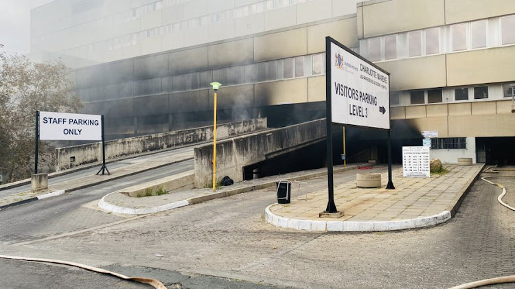 A fire broke out on April 16 2021 at Charlotte Maxeke Hospital in Johannesburg.