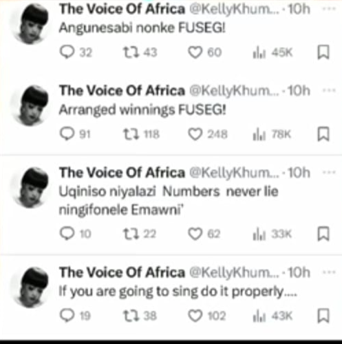 Kelly Khumalo's deleted Twitter post.