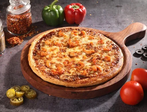 Barbeque Prawn Pizza.