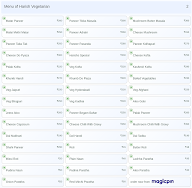 Harish Vegetarian menu 2