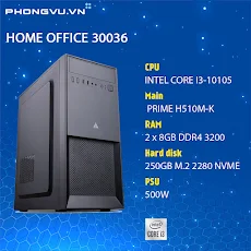 PC Phong Vũ Home Office 30036 Intel Core i3-10105/16GB/250GBSSD/Free DOS/