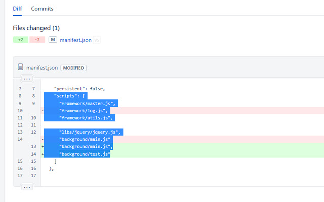 Steadfast - BitBucket Diff - Plus and Minus