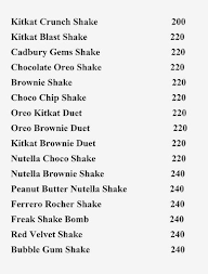 The Thick Shake Bar menu 4