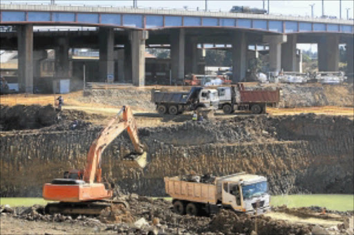 Cut-throat: Construction in Newtown Johannesburg. PHOTO: The Times