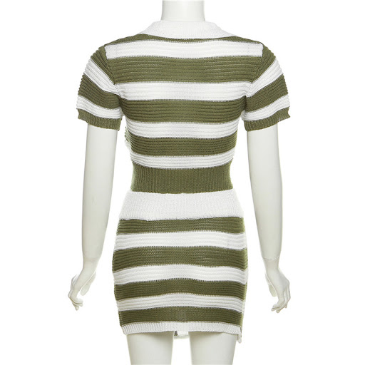 Title 18, Striped Polo Collar Short Sleeve Contrast Color...