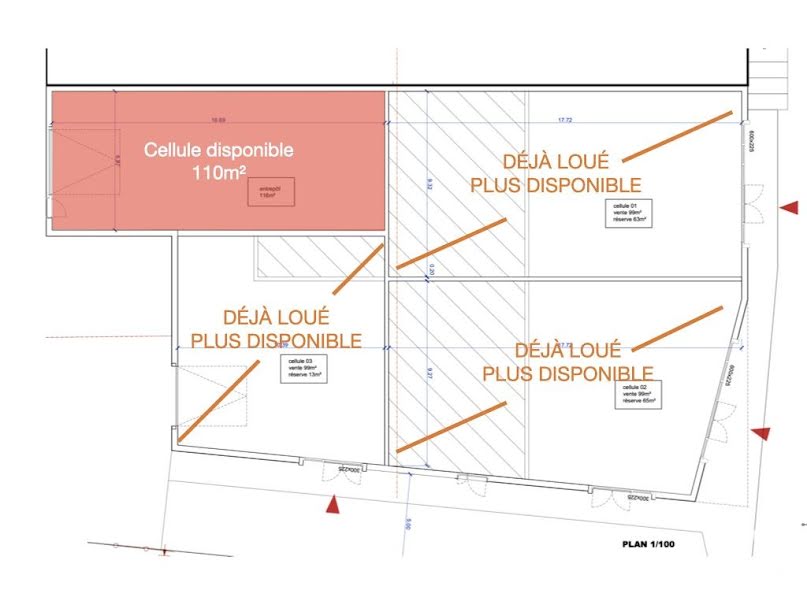 Location  locaux professionnels  110 m² à Saran (45770), 1 050 €