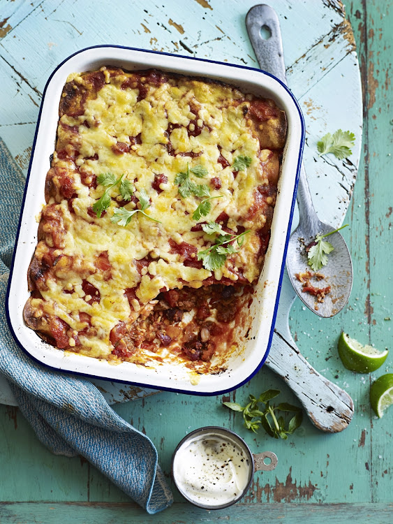 Beef enchiladas.