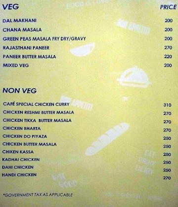 Calcutta Cafe menu 