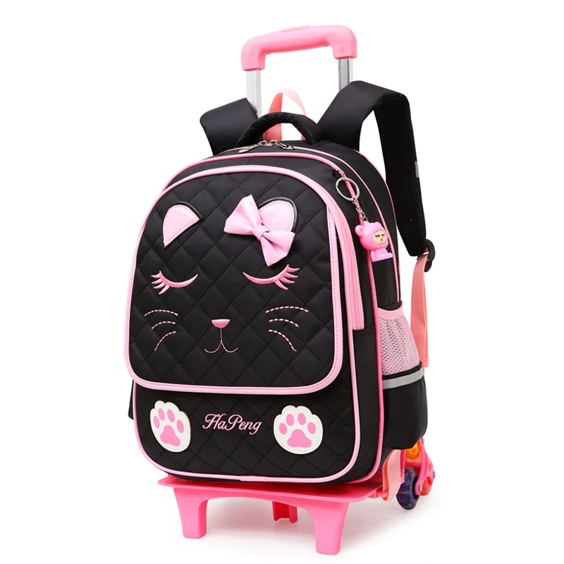 Children's 2-3 Wheel Trolley Schoolbag Detachable, designed for easy transport of books and school supplies, reducing st
