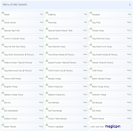 Akil Sweets menu 1