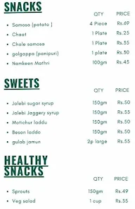 Sangam Chats & Refreshments menu 1