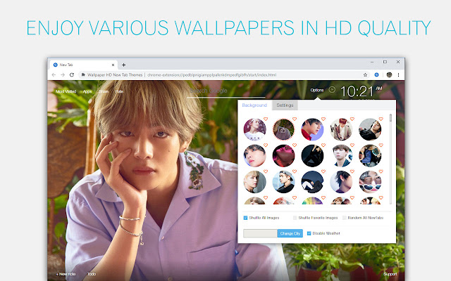 Bts V Kim Taehyung Wallpaper Custom New Tab