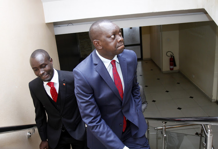 Kasparet MP Oscar Sudi at the National Cohession and Intergration Commission office in Nairobi on April 11