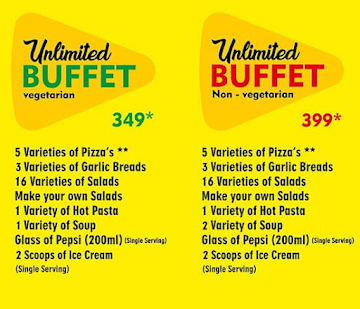 Eatza Pizza menu 