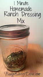 1 Minute Homemade Ranch Seasoning Mix was pinched from <a href="http://www.budgetsavvydiva.com/2012/05/1-minute-homemade-ranch-seasoning-mix-recipe/" target="_blank">www.budgetsavvydiva.com.</a>