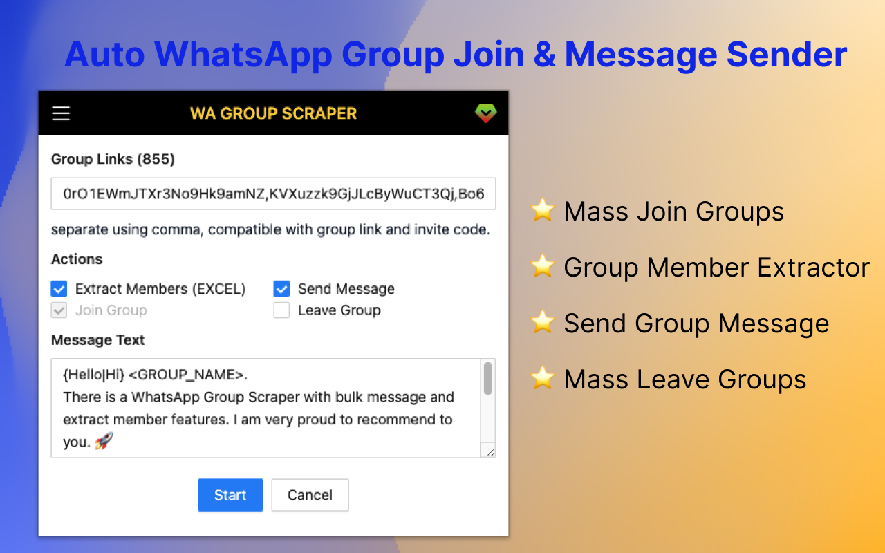 WA Group Scraper & Group Message Sender Preview image 2