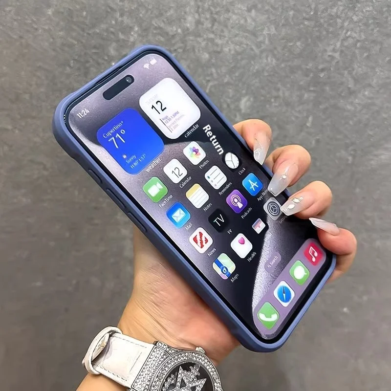 Lens Cover Bracket Phone Case with Four-corner Drop-resistant Airbag, providing impact protection and all-around secure 