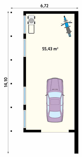 MS-G13 - Rzut garażu