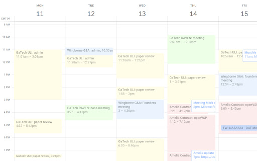 Colorful Calendar Events