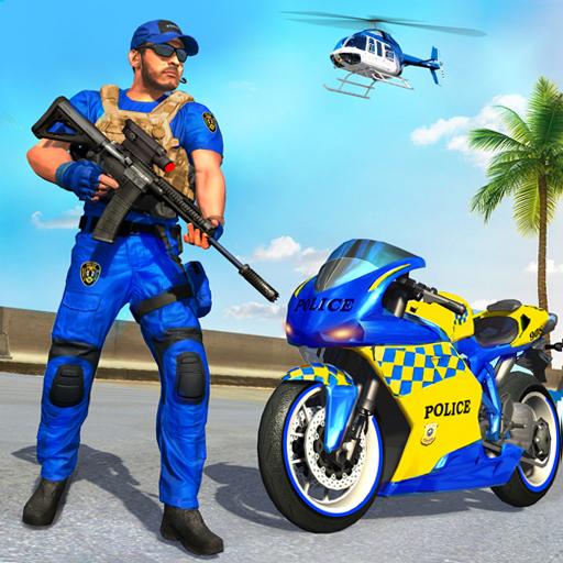 US Police Bike Gangster Chase Crime Shooting Games