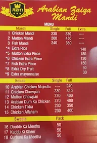 Arabian Zaiqa Mandi menu 1