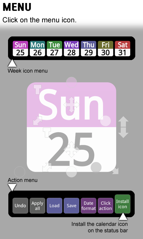    Status bar Calendar- screenshot  