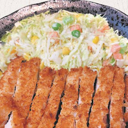 Katsu Rice with Goma Salad