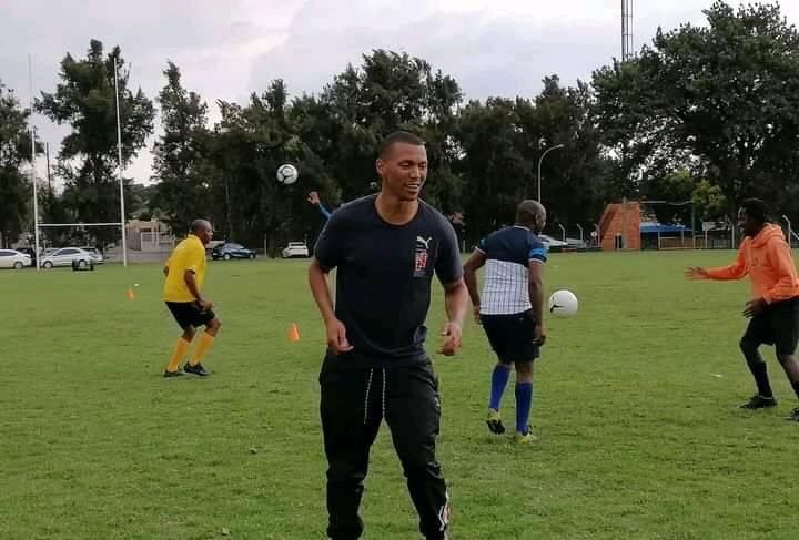 Mamelodi Sundowns chair Tlhopie Motsepe takes the SA Football Association D-Licence course at Germiston Stadium.