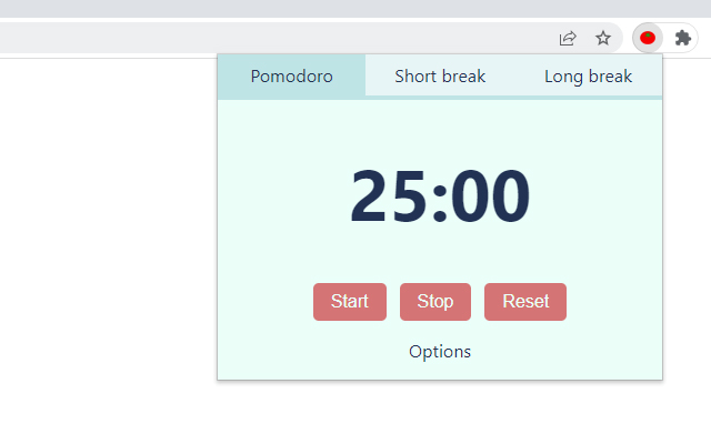 Pomodoro Timer Chrome Extension Image 1