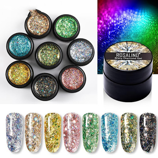 Title 6, New Flashing Diamond UV Nail Polish Sequins! Ge...