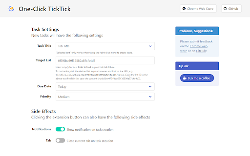 One-Click TickTick