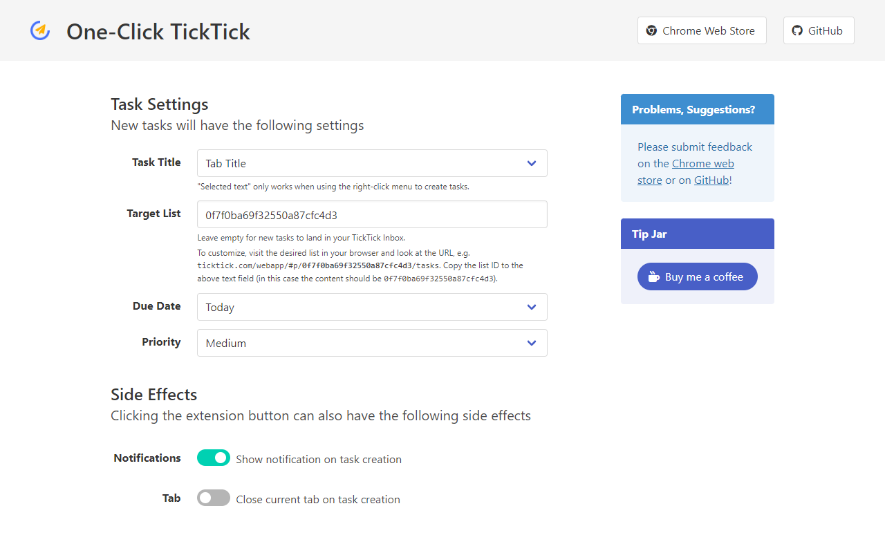 One-Click TickTick Preview image 5