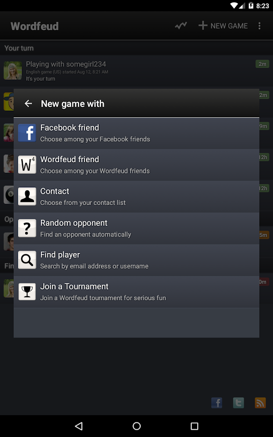    Wordfeud- screenshot  