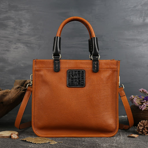 Title 3, Genuine Leather Handbag New First Layer Cowhide...