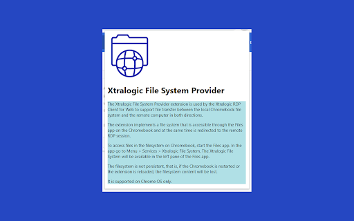 Xtralogic File System Provider