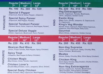 The Pizza Desk menu 