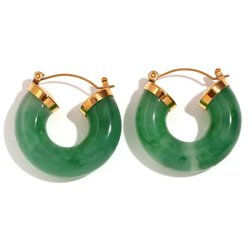 Title 1, Brincos Femininos de Acrílico em Forma de C com...