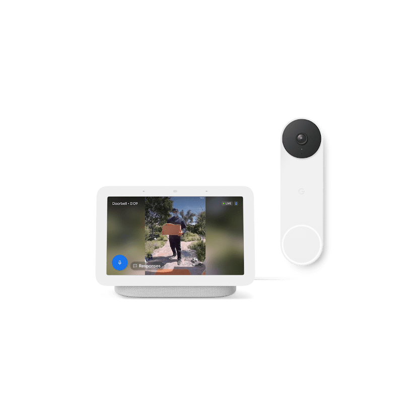 Front Door Monitoring Package Nest Doorbell (battery) +  Nest Hub (2nd gen)
