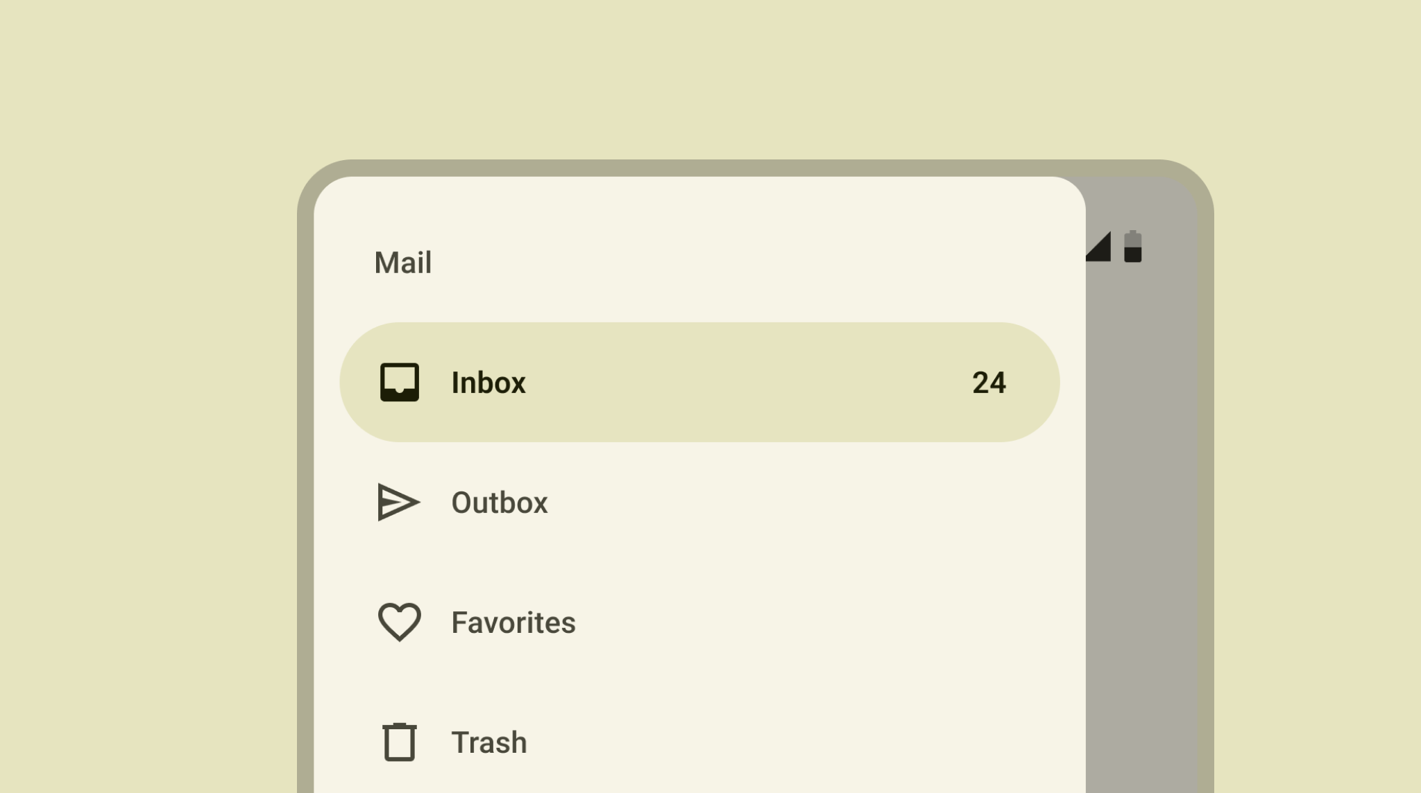 Navigation drawer with 4 primary destinations 