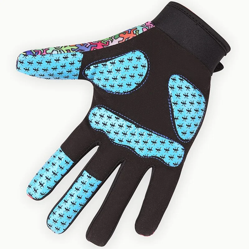 Gants de cyclisme antidérapants avec doigts complets, parfaits pour le fitness à vélo. Offrent une adhérence sûre et un confort optimal pendant l'entraînement.