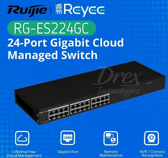 Thiết Bị Chia Mạng Switch Ruijie Reyee Rg - Es224Gc 24 - Port Gigabit Smart - Hàng Chính Hãng